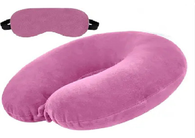 Jounwal U-Shaped Soft Travelling Multipurpose Neck Pillow & Eye Shade(Pink)