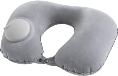 portible Push Button Air Inflator Travel Neck Pillow Neck Pillow(Green)