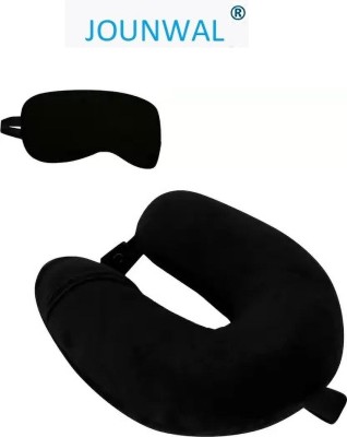 Jounwal Luxurious Portable Travel Pillow - Fiber Neck Support Pillow .AND EYES MASK Neck Pillow & Eye Shade(BLACK)
