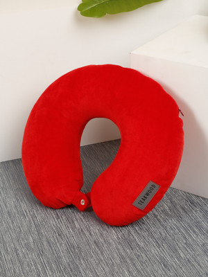 Teakwood Leathers Red Soft Foam U-Shaped NeckPillow Neck Pillow(Red)