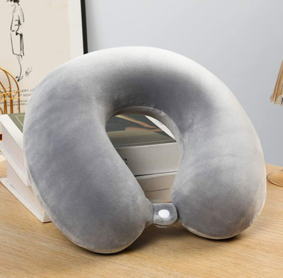 TURIYA Stylish Plain Grey_N1 Neck Pillow(Grey)