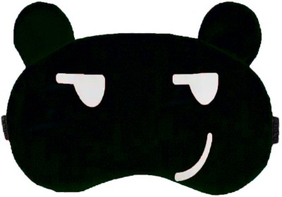 Varnar Super Soft Cute Cartoon Sleeping Eye Mask for Men Women Girl Boy M No.110 Pack-1 Eye Shade(Black)