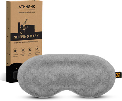 Athmonk Extra-Wide Eye Mask For Sleeping For Men & Women With Velcro Strap Eye Shade(Grey)