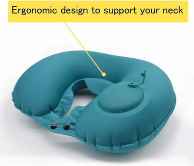 PIXEL ENTERPRISE Automatic Air Inflatable U-Shape Travel Pillow Neck Neck Pillow(GREEN)