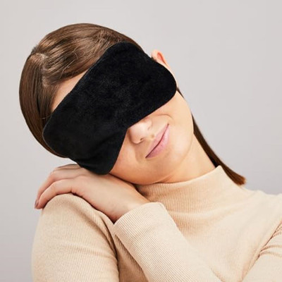 Maanisha Enterprises Eye Mask For Traveling, Sleeping With Blind Fold For Smooth & Comfortable Sleep Eye Shade(Black)