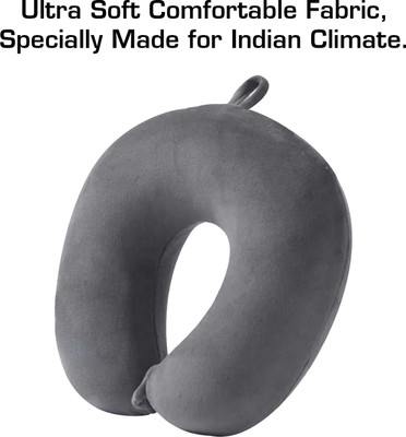 o&t U-Shaped Micro Fibre Travelling Neck Pillow Multipurpose Neck Support, Headrest Neck Pillow(Grey)