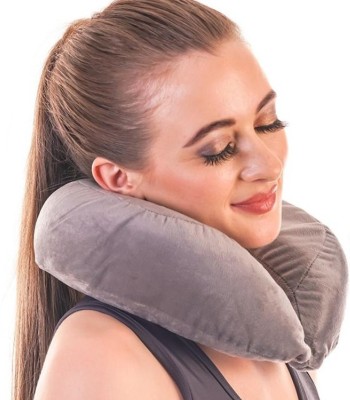 DipNish U-Shape Velvet Supercomfy and Soft Travel Neck Support Rest Pillow Neck Pillow(GREY)