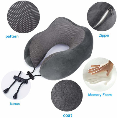 Skylofts Memory Foam Travel Neck Pillows Travel Cushions for Sleeping Neck Pillow(Grey)