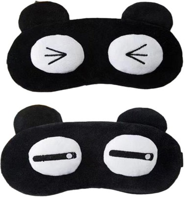 vartin Two Cute Night Sleeping Mask & Blindfold, Soft Comfort Eye Shade Cover Pack Of 2 Eye Shade(Black)