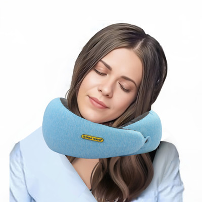 ORKA Travel Starc Curve Dot Super Soft Memory Foam U Neck With 3 Adjustable Neck Buttons U Neck Pillow(Firozi)