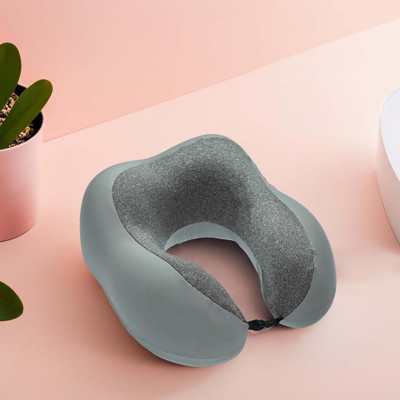 KUBER INDUSTRIES U Shaped Semicircular Sleeping Neck Pillow for Pain & Headrest | U23007, Grey Neck Pillow(Grey)