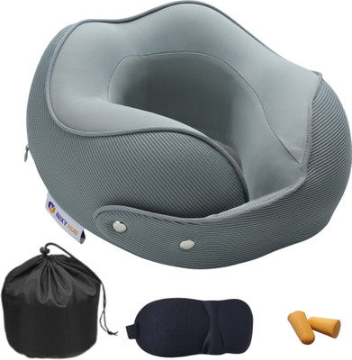 NiXY HUB Ultra Soft Memory Foam Neck Pillow & Eye Shade(Light Green)