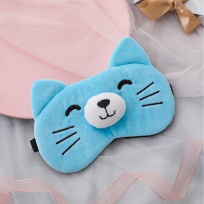 Varnar Super Soft Cute Cartoon Sleeping Eye Mask for Men Women Girl Boy M No.166 Pack-1 Eye Shade(Sky Blue)