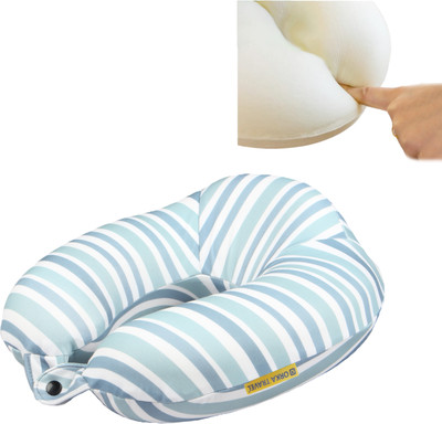 ORKA Travel Memory Foam Spandex Digital Printed High Back U Neck Pillow(Linear Theme)