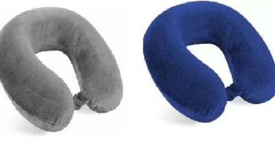 Everyonic Fibre U-Shaped Soft Travelling Multipurpose Pillow Neck Pillow(Dark Grey with Navy Blue)