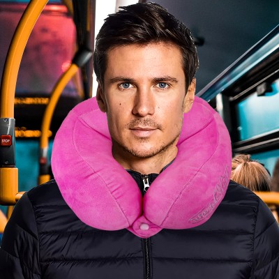 EARTHY CREATION Wanderlust Super Soft Foam Providing 360' Chin & Head Rest Travel Neck Pillow(Pink)