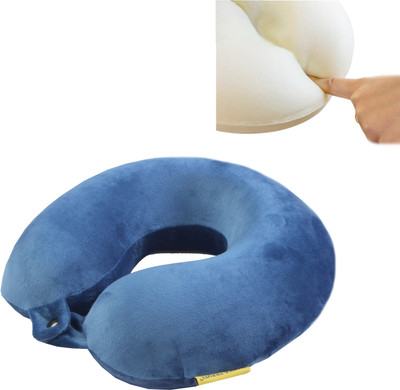 ORKA Premium Memory Foam U Neck Pillow Neck Pillow(Blue)
