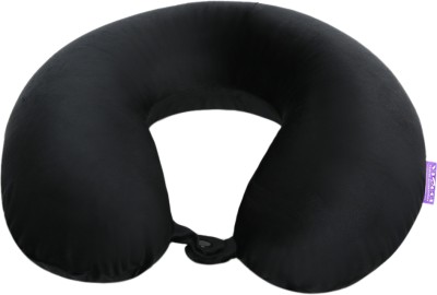 VIAGGI U Shape Round Memory Foam Soft Travel Neck Pillow Neck Pillow(Black)