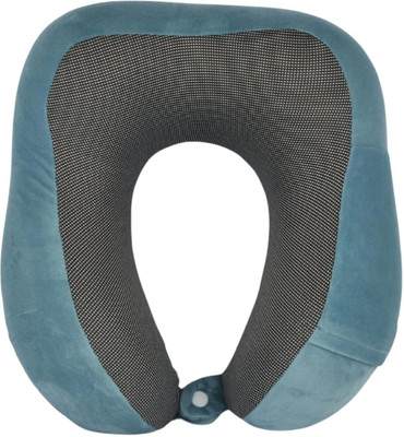 CUSHY Travel Neck Pillow with Button Adjustable 360-Degree Head Support Soft Pillow Neck Pillow(Electric Blue)