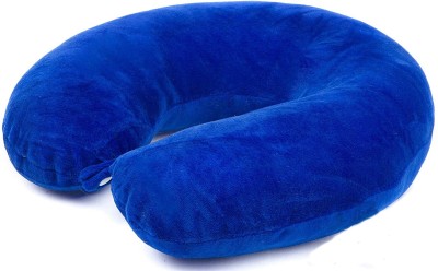 Juzzii Velvet Unisex U-Shaped 100 Percent Pure Micro Fibre Soft Cushions Neck Rest Pillow for Travel, Car, Train, Flight, Bus (Blue) Neck Pillow(Blue)