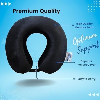 pkushtraders Memory Fibre U-Shaped Soft Travelling Multipurpose Pillow Neck Pillow(Black)