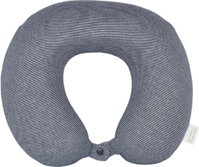 CUSHY Memory Foam Luxury Travel Neck Pillow with 360-Degree Head Support Soft Pillow Neck Pillow(White & Blue)