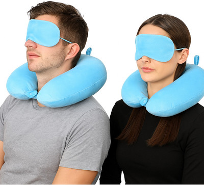 CALYWORK NP_SKYBLUE_COMBO_/EYE_MASK Neck Pillow(SKY BLUE)