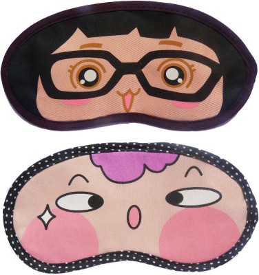 Jonty GirlSpecs-PinkCheek Cartoon Travel Sleeping Eye Cover Blindfold (Pack of 2) Eye Shade(Multicolor)