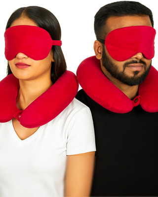 CALYWORK NP_RED_COMBO_/.EYE_MASK Neck Pillow(RED)
