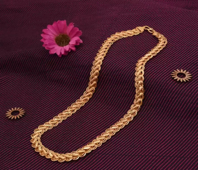 Ourshovi 1 gram High Quality Indian Polished “20” Inches Gold Chain for Men and boy Gold-plated Plated Alloy Chain