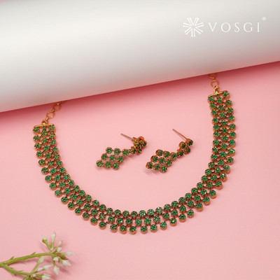 Vosgi Emerald Gold-plated Plated Brass Choker