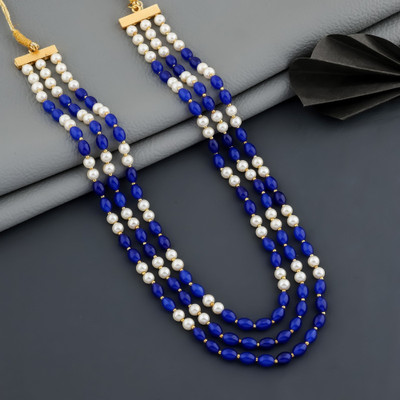 POWER OF KESHVAM Moonstone Glass Necklace for Women – South Traditional Mala | Women Necklace Moonstone Glass Necklace