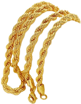 The Gifterooz Gifts Men Artificial Gold Rope Chain / Party Wear Chain Gold-plated Plated Metal Chain
