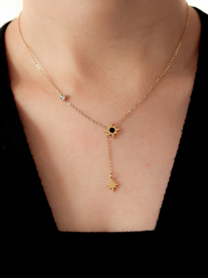 lololepa Double Star Necklace Gold-plated Plated Stainless Steel Necklace