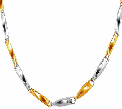 RIYAASHI Gold silver plated exclusive chain for men women. Neck Chain Set for Men Women Girls Boys .stylish fancy party wear long necklace handmade golden necklace style chains for boys men boyfriend girlfriend girls latest design casual style daily use simple brass gold plated chain Gold-plated Pla