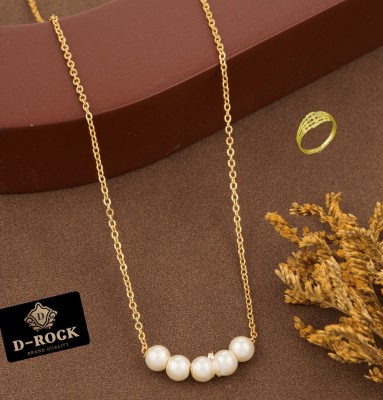 D-Rock Gold-plated necklace chain for women & girls Cubic Zirconia Gold-plated Plated Brass, Alloy Necklace