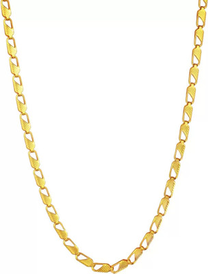 Jagaluma 1 gram High Quality Indian Polished “20” Inches Gold Chain for Men and boy Gold-plated Plated Alloy Chain