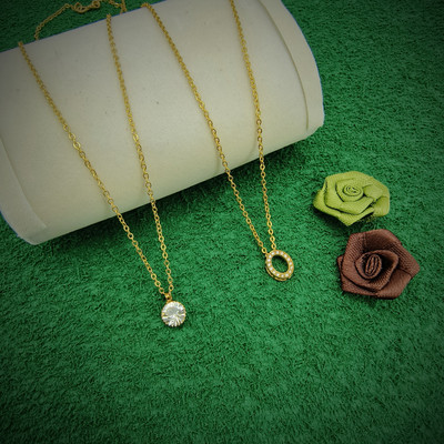 Dham Jewels Fancy Gold Plated Pendent Chain Combo Set Diamond Gold-plated Plated Alloy Chain