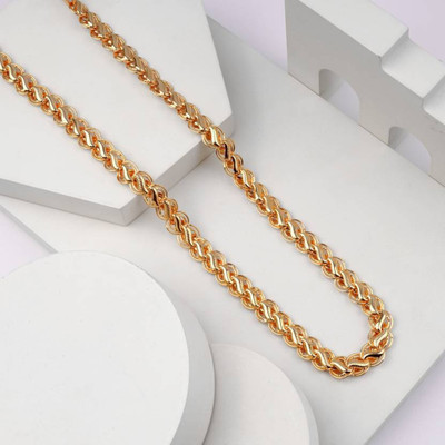 Manjinovi 1 gram High Quality Indian Polished “20” Inches Gold Chain for Men and boy Gold-plated Plated Alloy Chain