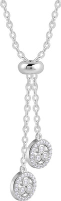 GIVA Zircon Rhodium Plated Sterling Silver Necklace
