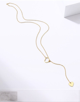 Dressberry Single Layered Heart In Heart Pendant Necklace For Girls And Women Gold-plated Plated Alloy Necklace