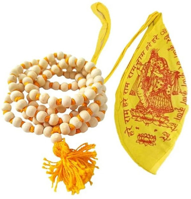 Rudraaksh craft Tulsi Japa Mala 108 Beads for Mantra Jap with Radha Krishna Gomukhi Mala Bag Beads Metal Chain