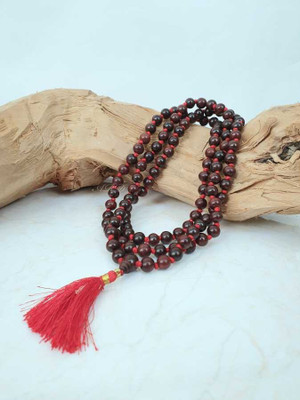 Maharishia Red Sandalwood (Lal Chandan) 108+1 beads mala Wood Chain Red Tassel Beads Wood Chain