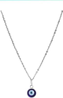 P R Production Evil Eye Necklace Protect You From Harmful Energy and Negatives Silver-plated Silver Plated Brass Chain