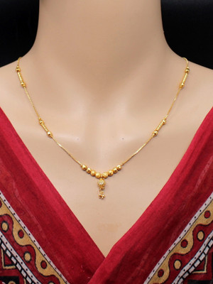 SONI Brass Golden Princess Traditional Gold Plated Necklace (18 inch length) Gold-plated Plated Brass Chain