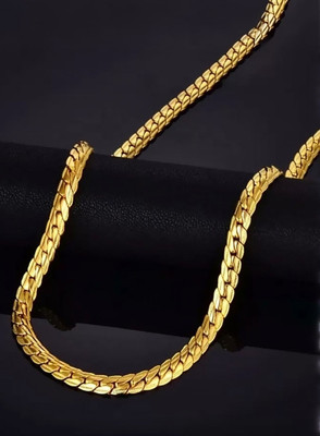 JS Valentine Long for Men & Boy Stylish Gold-plated Plated Stainless Steel Chain