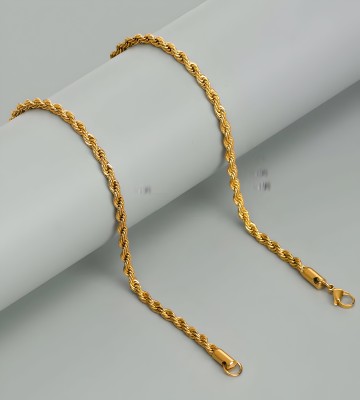 Minprice Waterproof Micro Gold plated 4mm Thin Stainless Steel Rope Necklace Chain Gold-plated Plated Stainless Steel Chain