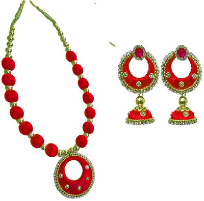 SCFPKPR Dori Red Jewellery Set(Pack of 1)