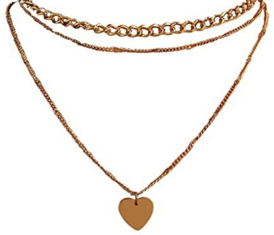 TheVineGirl Gold Plated Triple Layered Heart Necklace For Women And Girls Gold-plated Plated Alloy Necklace