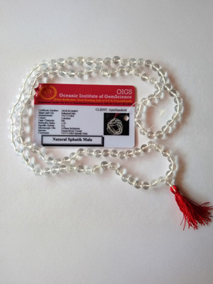 Apnisanskriti phatik Jaap Mala For Pooja (108+1 Beads ) For Men and Women Crystal Crystal Chain